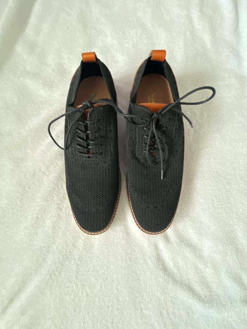 Moretti Ashville Men's Size 10D Black Knit Lace-Up Oxford Shoes
